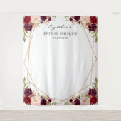 ブルゴーニュフローラ幾何学的ブライダルシャワー背景 タペストリー (正面)