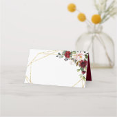 ブルゴーニュフローラ幾何学的ロマンチックな水色 プレイスカード (裏面)