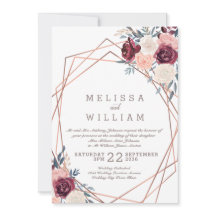 ブルゴーニュフローラ幾何銅アイボリー結婚ズ