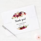 ブルゴーニュフローラ感謝していブライダルシャワーお願い ラウンドシール (封筒)