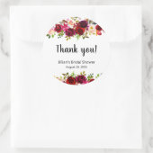 ブルゴーニュフローラ感謝していブライダルシャワーお願い ラウンドシール (バッグ)