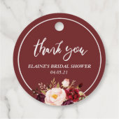 ブルゴーニュフローラ感謝していブライダルシャワーユー フェイバータグ (裏面)