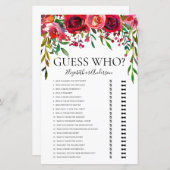 ブルゴーニュフローラ推測ブライダルシャワーゲーム (正面/裏面)