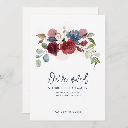 ブルゴーニュフローラ新しいアドレスの移動 案内状 (正面/裏面)