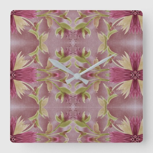 ブルゴーニュフローラ時計 スクエア壁時計 (正面)