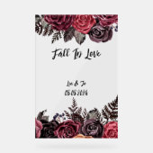 ブルゴーニュフローラ植物学ブライダルシャワー アクリルサイン (正面)