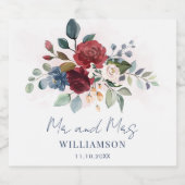 ブルゴーニュフローラ植物文字結婚集 スパークリングワインラベル (シングルラベル)