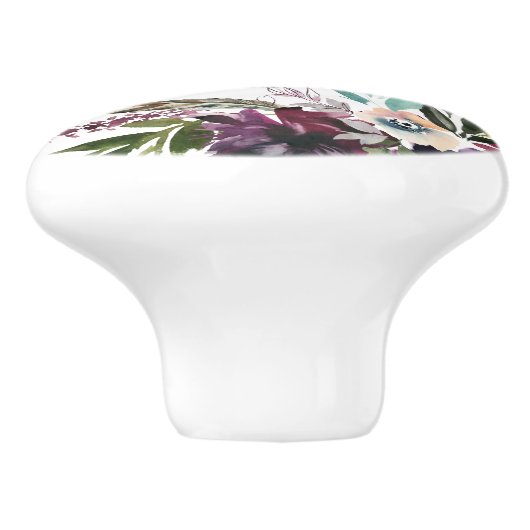 ブルゴーニュフローラ楽しくずっと後引用文ホワイト セラミックノブ (側面)