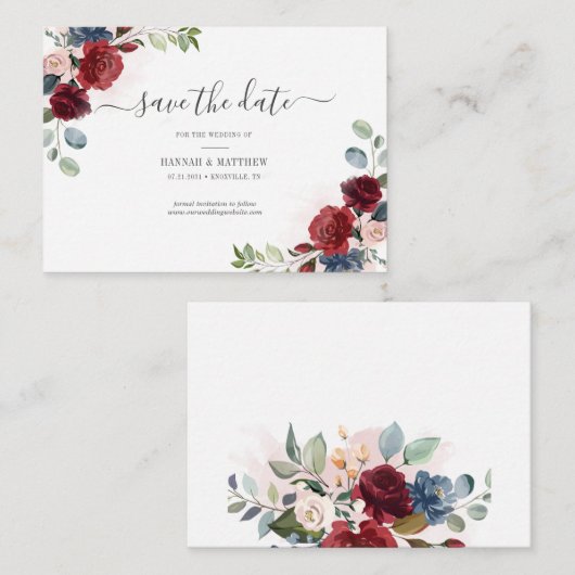 ブルゴーニュフローラ水カラー赤面日付を保存 ノートカード (正面/裏面)