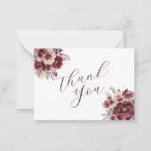 ブルゴーニュフローラ水彩秋の結婚式有難う ノートカード (正面)