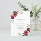 ブルゴーニュフローラ水彩結婚式招待状 (スタンド正面)