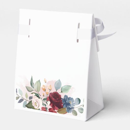 ブルゴーニュフローラ水彩赤面ブライダルシャワー フェイバーボックス (裏面サイド)