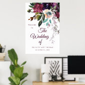 ブルゴーニュフローラ水結婚色の歓迎 ポスター (ホームオフィス)