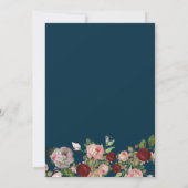 ブルゴーニュフローラ水色ネービ結婚ーブルーズ 招待状 (裏面)