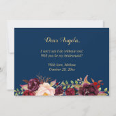 ブルゴーニュフローラ海軍は私の花嫁になる 招待状 (裏面)