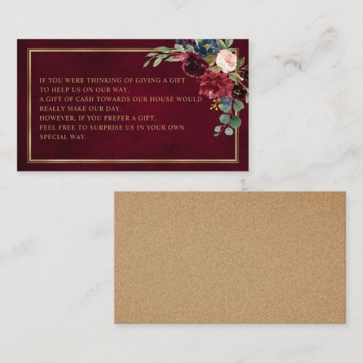 ブルゴーニュフローラ海軍結婚のウィングウェル・エンクロージャー エンクロージャーカード (正面/裏面)