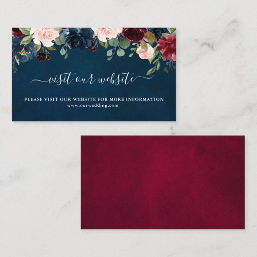 ブルゴーニュフローラ海軍結婚のウェブサイト エンクロージャーカード (正面/裏面)