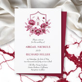 ブルゴーニュフローラ牡丹結婚の花冠 招待状