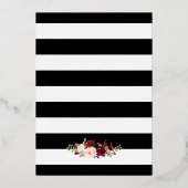 ブルゴーニュフローラ白黒ストライプバースデーパーティー 箔招待状 (裏面)