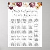 ブルゴーニュフローラ秋の結婚式の座席表 ポスター (正面)