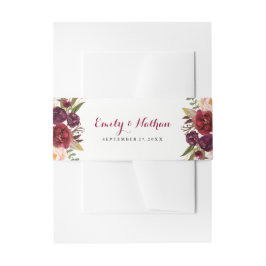 ブルゴーニュフローラ秋の結婚式ベリーバンド 招待状ベリーバンド