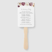 ブルゴーニュフローラ秋の結婚式式プログラムサイン ハンドファン (裏面)