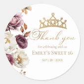 ブルゴーニュフローラ秋スウィート16サンキューカード ラウンドシール (正面)