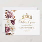 ブルゴーニュフローラ秋スウィート16サンキューカード 招待状 (正面)