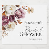 ブルゴーニュフローラ秋ブライダルシャワーワインラベル スパークリングワインラベル (シングルラベル)