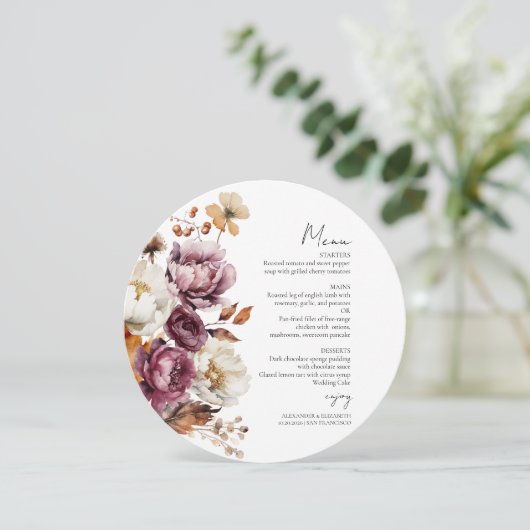 ブルゴーニュフローラ秋秋の結婚式メニューカード メニュー (スタンド正面)