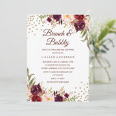 ブルゴーニュフローラ紙吹雪ブランチとバブリーのシャワー 招待状 (スタンド正面)