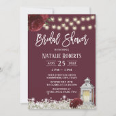 ブルゴーニュフローラ素朴ウッドランタンブライダルシャワー 招待状 (正面)