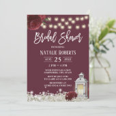 ブルゴーニュフローラ素朴ウッドランタンブライダルシャワー 招待状 (スタンド正面)