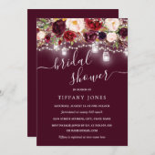 ブルゴーニュフローラ素朴ブライダルシャワー招待状 招待状 (正面/裏面)