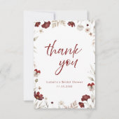 ブルゴーニュフローラ素朴ブライダルシャワー サンキューカード (正面)