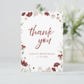 ブルゴーニュフローラ素朴ブライダルシャワー サンキューカード (スタンド正面)