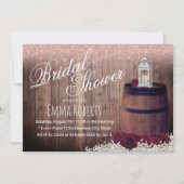 ブルゴーニュフローラ素朴ワインバレルブライダルシャワー 招待状 (正面)