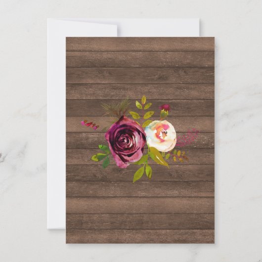 ブルゴーニュフローラ素朴金ゴールド赤面バラありがとう サンキューカード (裏面)