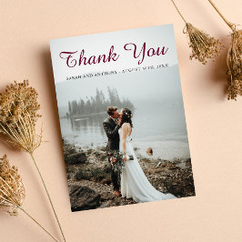 ブルゴーニュフローラ素朴金ゴールド赤面バラありがとう サンキューカード