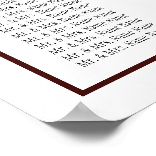 ブルゴーニュフローラ結婚のシーティンググラフモノグラム ポスター (角)