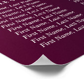 ブルゴーニュフローラ結婚のシーティングチャートテンプレート ポスター (角)