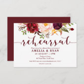 ブルゴーニュフローラ結婚のリハーサル招待状 招待状 (正面/裏面)