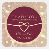ブルゴーニュフローラ結婚の感謝のお願い スクエアシール (正面)