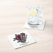 ブルゴーニュフローラ結婚ゴシック スクエアペーパーコースター (インサイチュ)