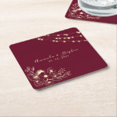 ブルゴーニュフローラ結婚ズスクエアコースター スクエアペーパーコースター (アングル)