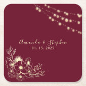 ブルゴーニュフローラ結婚ズスクエアコースター スクエアペーパーコースター (正面)