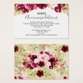 ブルゴーニュフローラ結婚ズ宿泊施設Insertカード (正面&裏面)