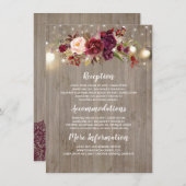 ブルゴーニュフローラ結婚ズ情報ゲストカード エンクロージャーカード (正面/裏面)