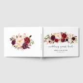 ブルゴーニュフローラ結婚ネイビーズゲストブック ゲストブック (全面)