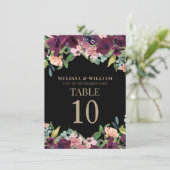 ブルゴーニュフローラ結婚ブラックのテーブル番号 メニュー (スタンド正面)